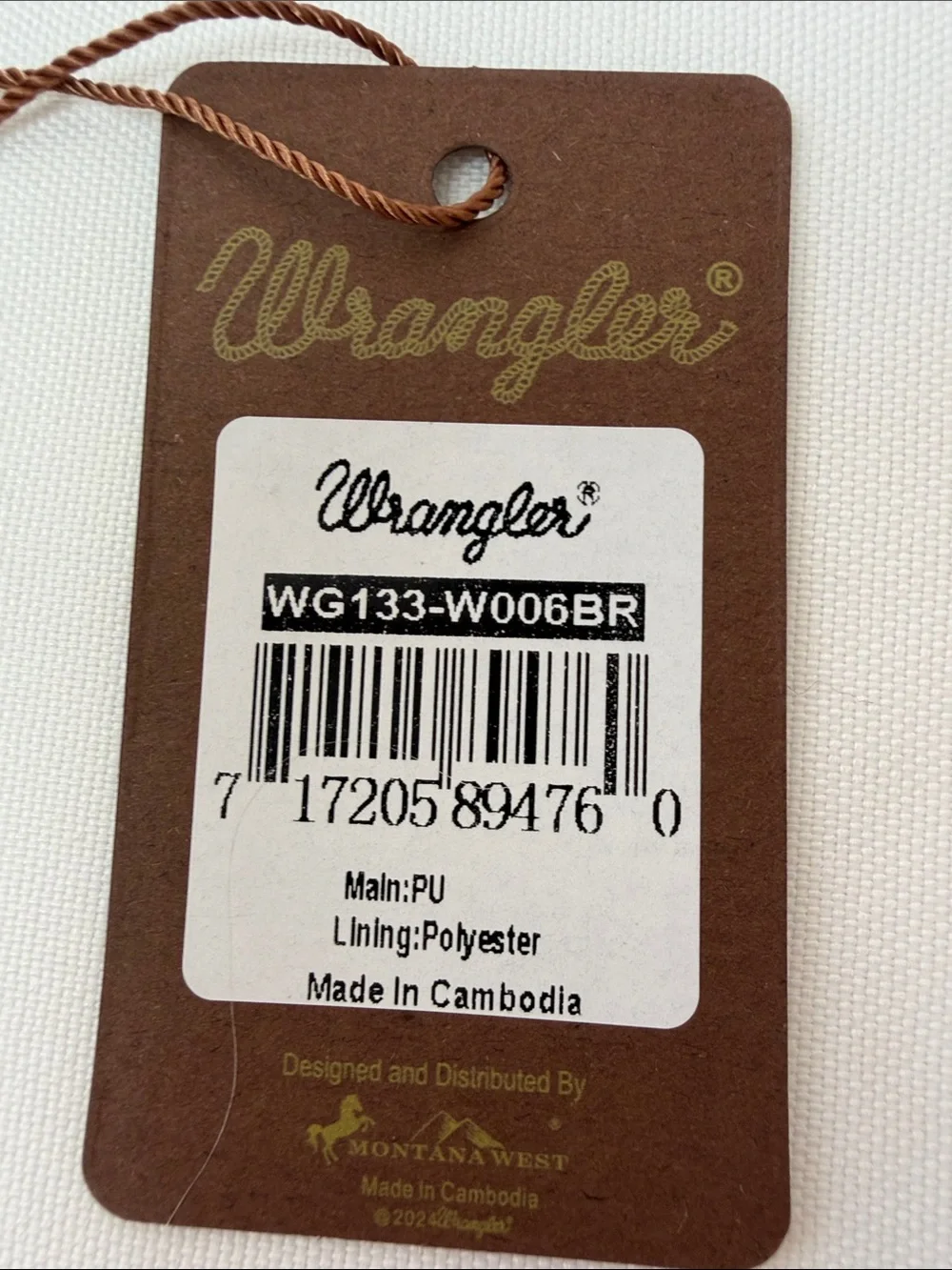 Wrangler Brown, Black & White Cowhide Zip Wallet with Wristlet